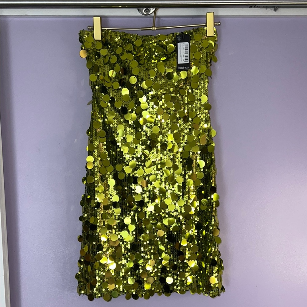 Boohoo Gold Sequin dress